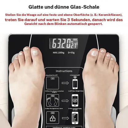 🏅55 % Rabatt🔥 Intelligente Digitalwaage für Gewicht und Körperfett 🏃‍