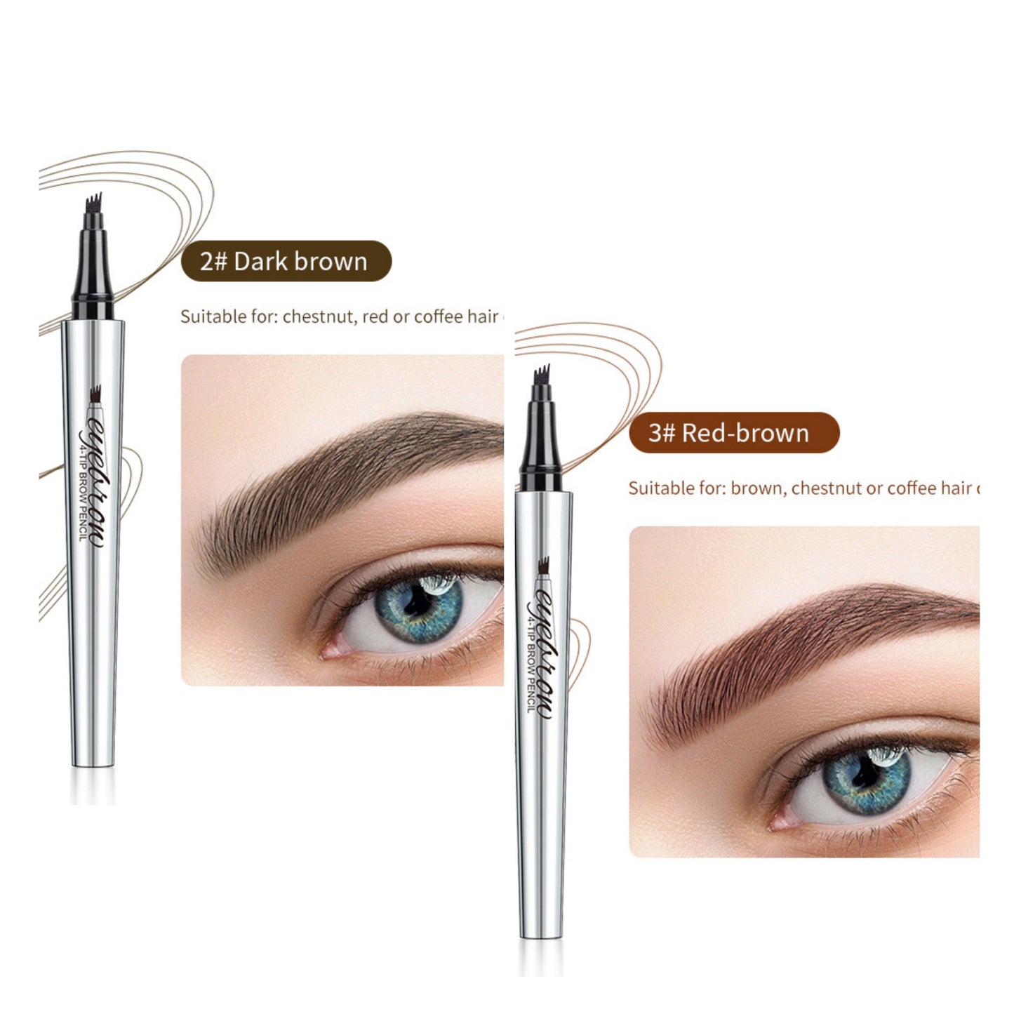 3D-Wasserfester Microblading Augenbrauenstift mit 4-zackiger Spitze