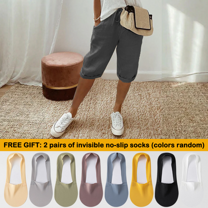 Zeitlich begrenzt: 50% Rabatt + Gratis-Geschenk 🎁 | Caprihose aus Baumwoll-Leinen für nur 29,99€