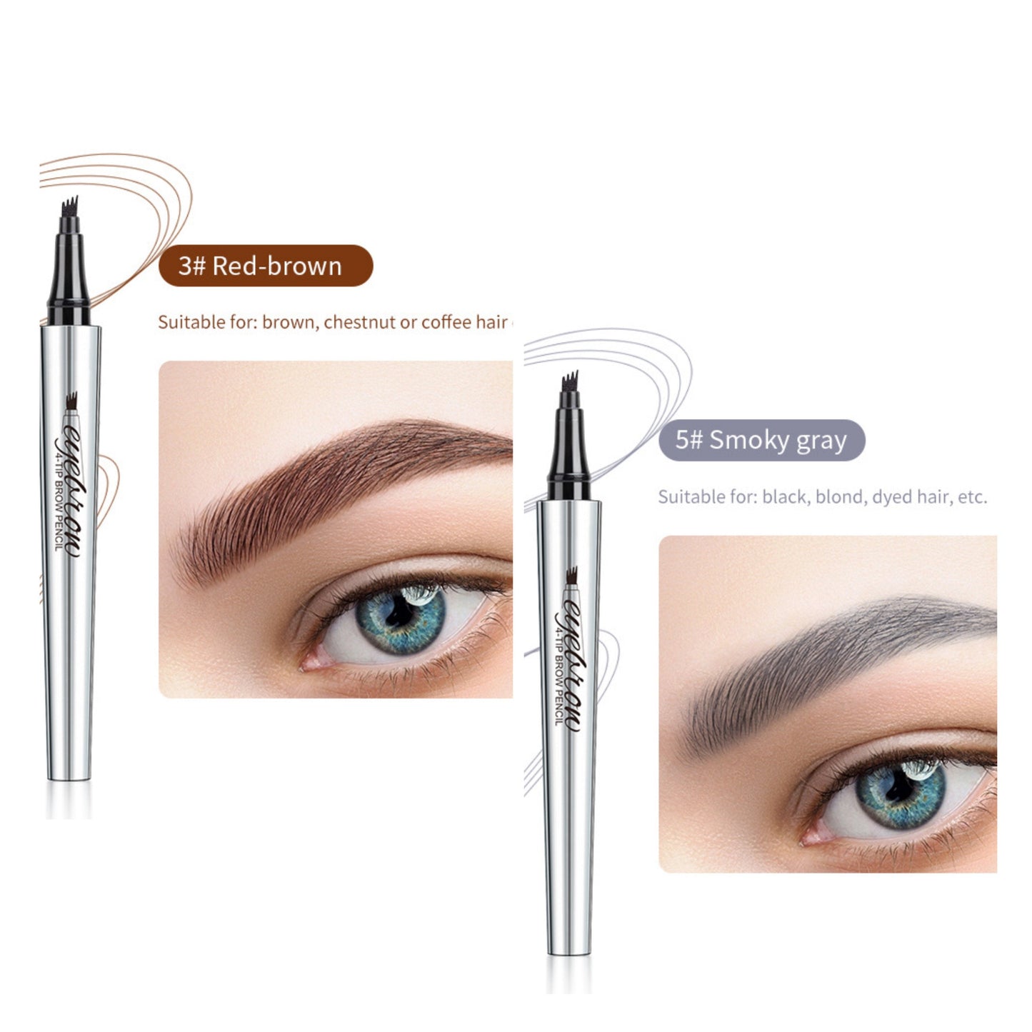 3D-Wasserfester Microblading Augenbrauenstift mit 4-zackiger Spitze