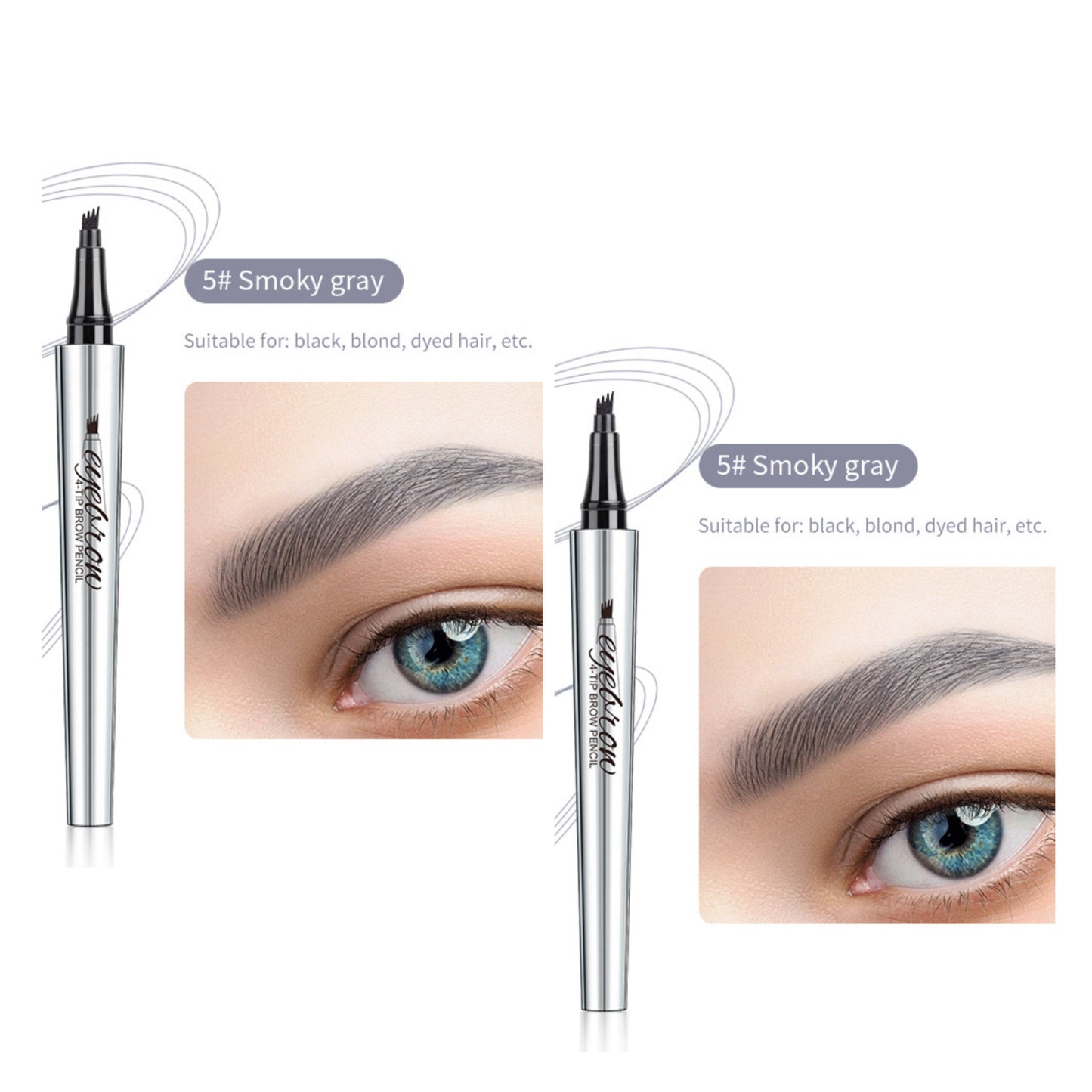 3D-Wasserfester Microblading Augenbrauenstift mit 4-zackiger Spitze