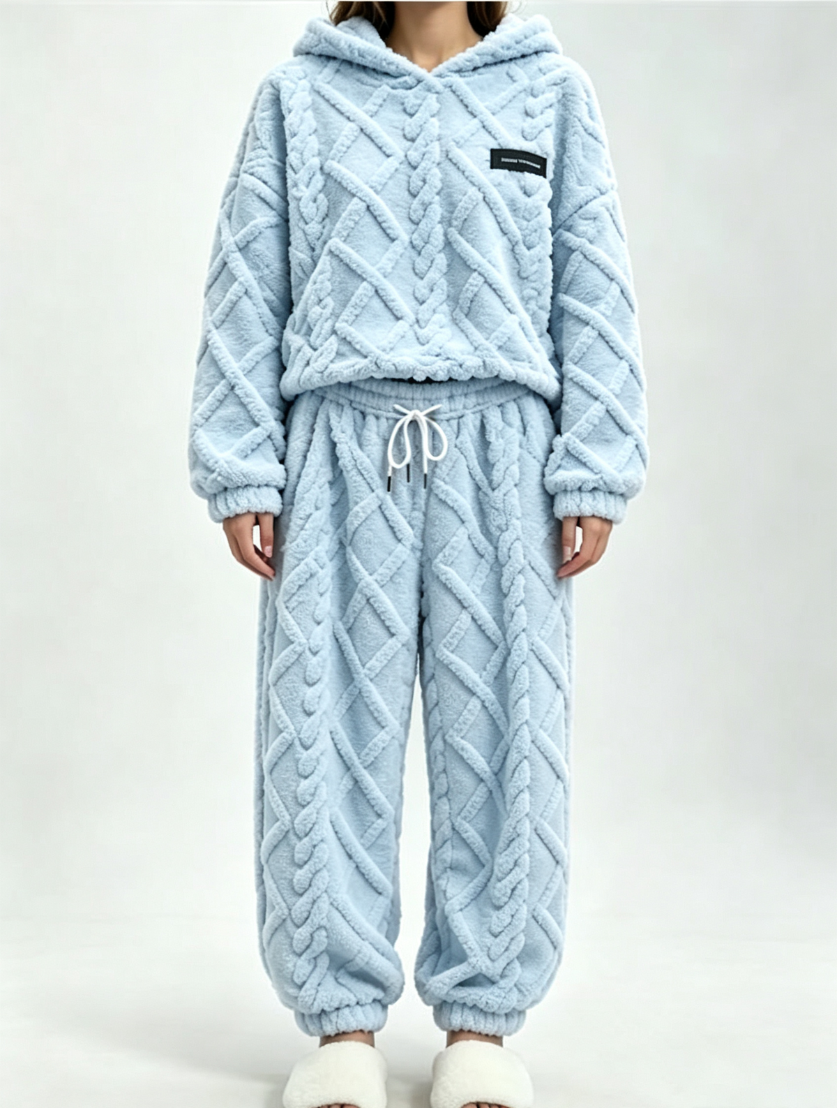💥 HALF PRICE — HOT SALE! 🍂 3D Embossed Geometric Plush Loungewear Set – Thermal 3D Lock, Cloud-Like Fit ☁️ Warm & Luxurious for Home, Leisure & Dates 🏠 Stay Cozy All Winter 🔥