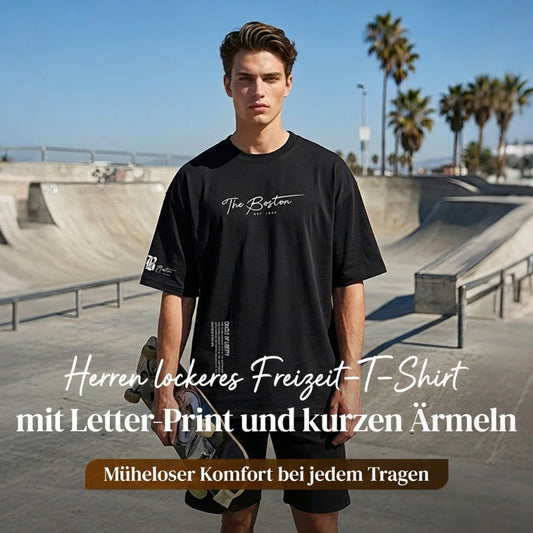 👕 50% RABATT! ⏰ Herren Urban Style Loose Fit Kurzarm-Shirt – Bequem & atmungsaktiv – Lässiger Schnitt, perfekt für heiße Tage oder einen trendigen Freizeit-Look 🏙️