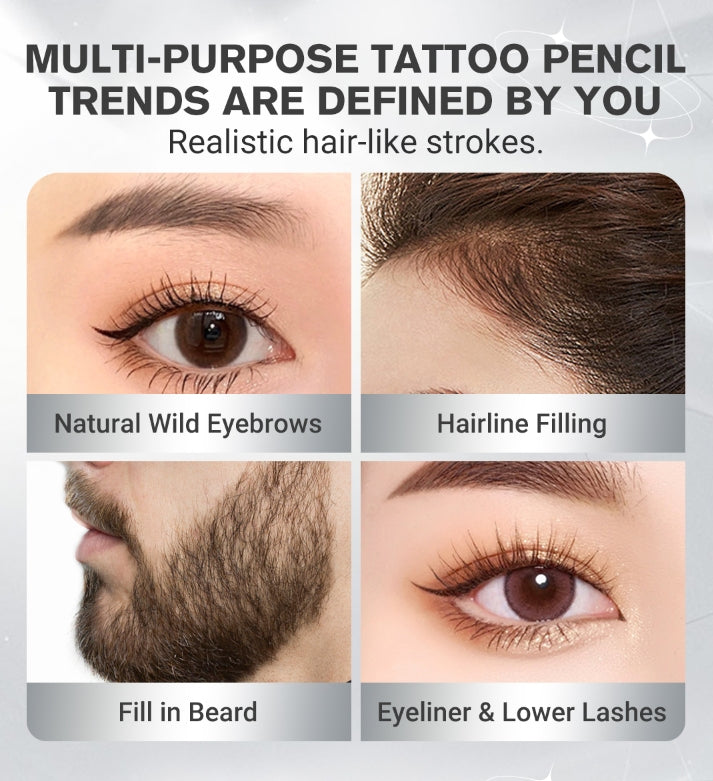 3D-Wasserfester Microblading Augenbrauenstift mit 4-zackiger Spitze