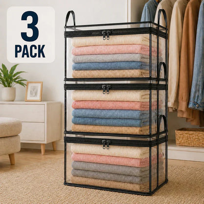 🔥Letzter Tag – 50 % Rabatt📦Tragbare, große, strapazierfähige, durchsichtige Aufbewahrungsbox aus dickem Kunststoff mit Klappdeckel | Haushalt, Reisen & Camping