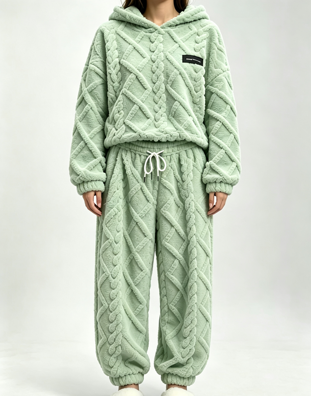 💥 HALF PRICE — HOT SALE! 🍂 3D Embossed Geometric Plush Loungewear Set – Thermal 3D Lock, Cloud-Like Fit ☁️ Warm & Luxurious for Home, Leisure & Dates 🏠 Stay Cozy All Winter 🔥