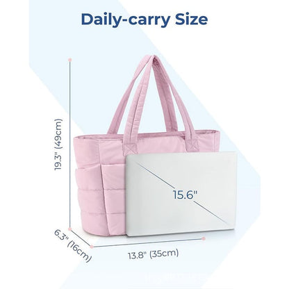 💜Begrenzter Verkauf 50 % RABATT 👜Wasserdichte Luftpolstertasche für Damen, 20 l, flauschige Tragetasche, gesteppte Laptop-Schulterhandtasche