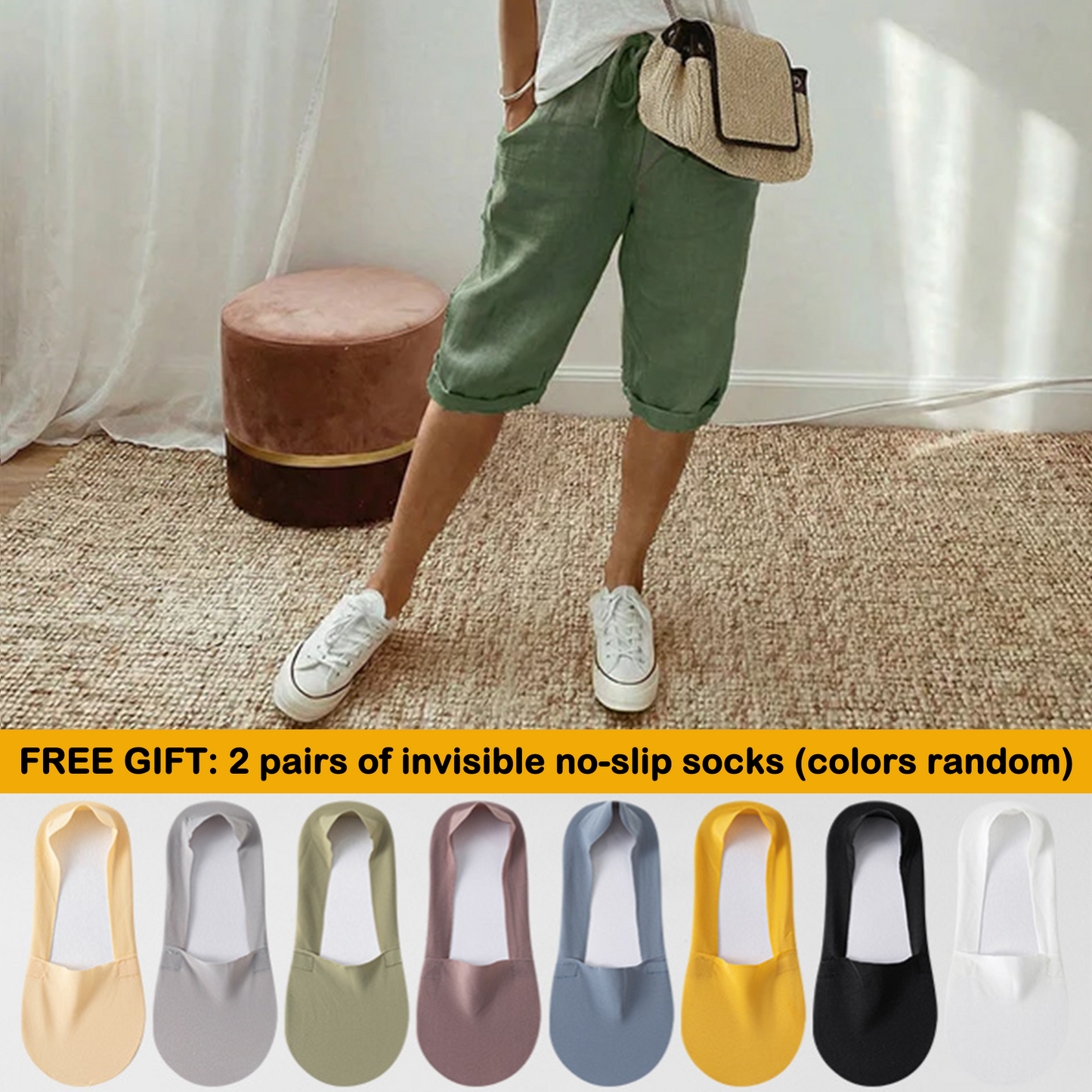 Zeitlich begrenzt: 50% Rabatt + Gratis-Geschenk 🎁 | Caprihose aus Baumwoll-Leinen für nur 29,99€