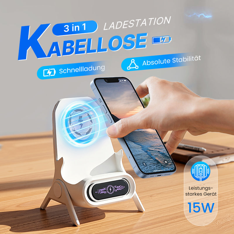 Der magnetische 2-in-1-Kabellose Ladestand – ablegen, sofort laden, aufnehmen, sofort nutzen