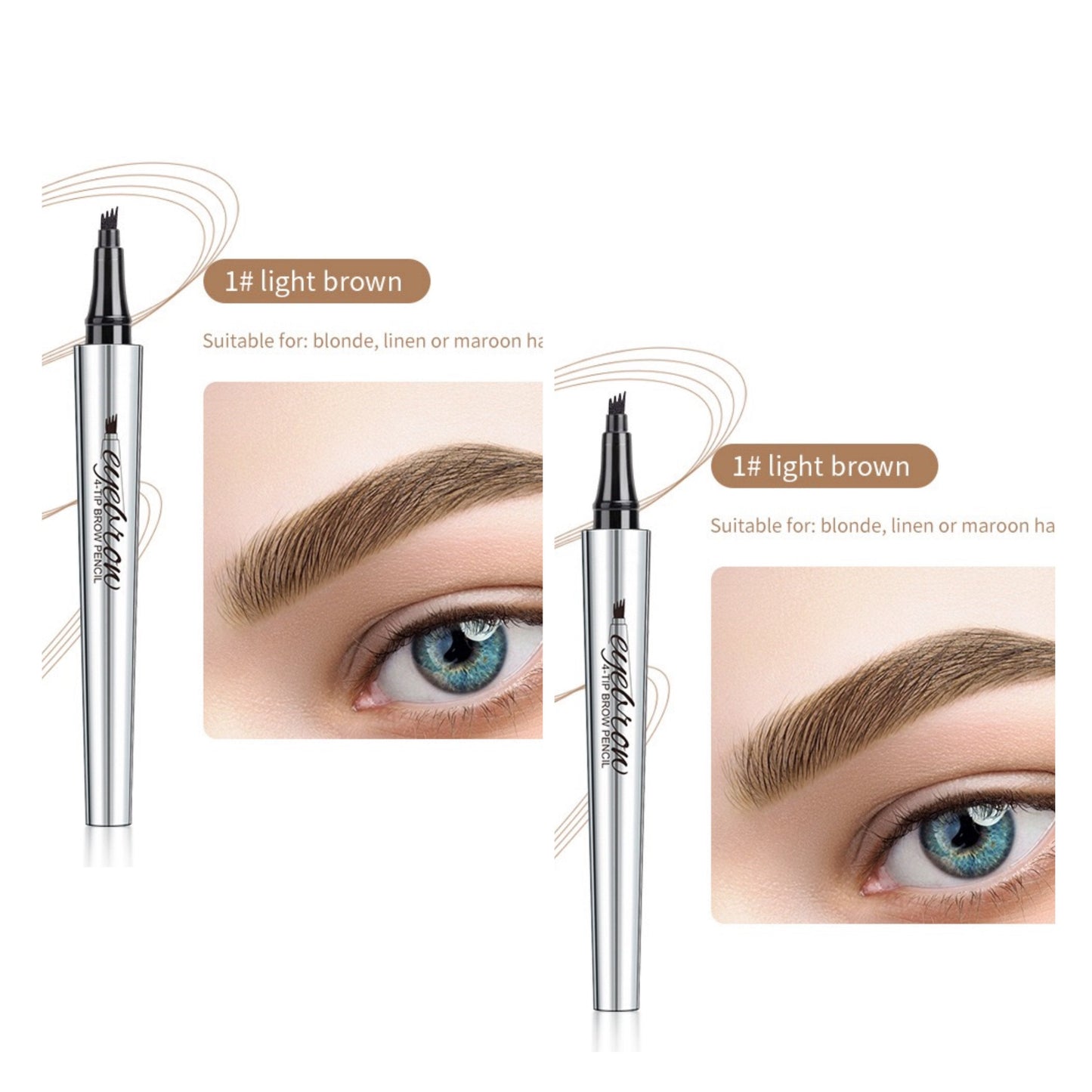 3D-Wasserfester Microblading Augenbrauenstift mit 4-zackiger Spitze