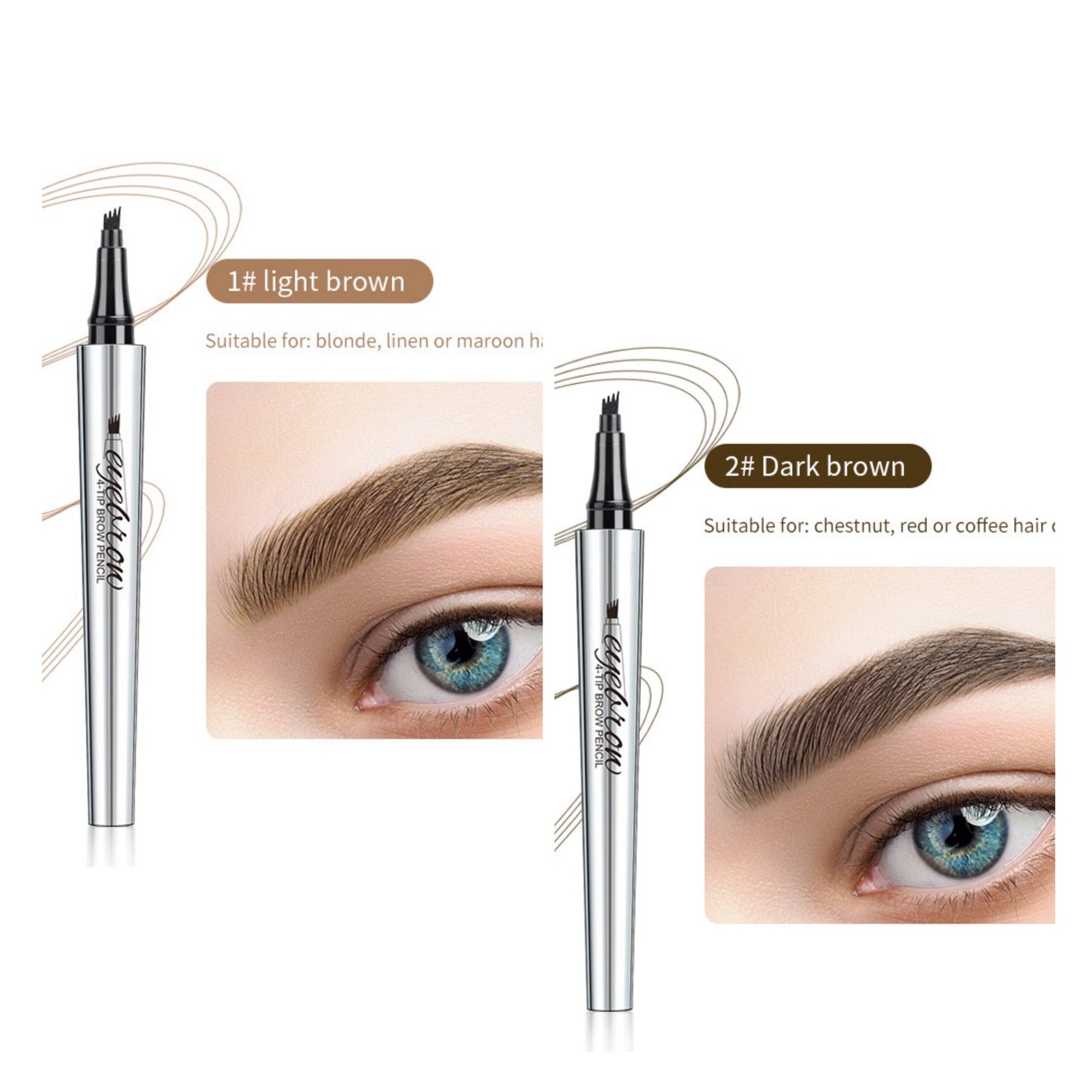 3D-Wasserfester Microblading Augenbrauenstift mit 4-zackiger Spitze