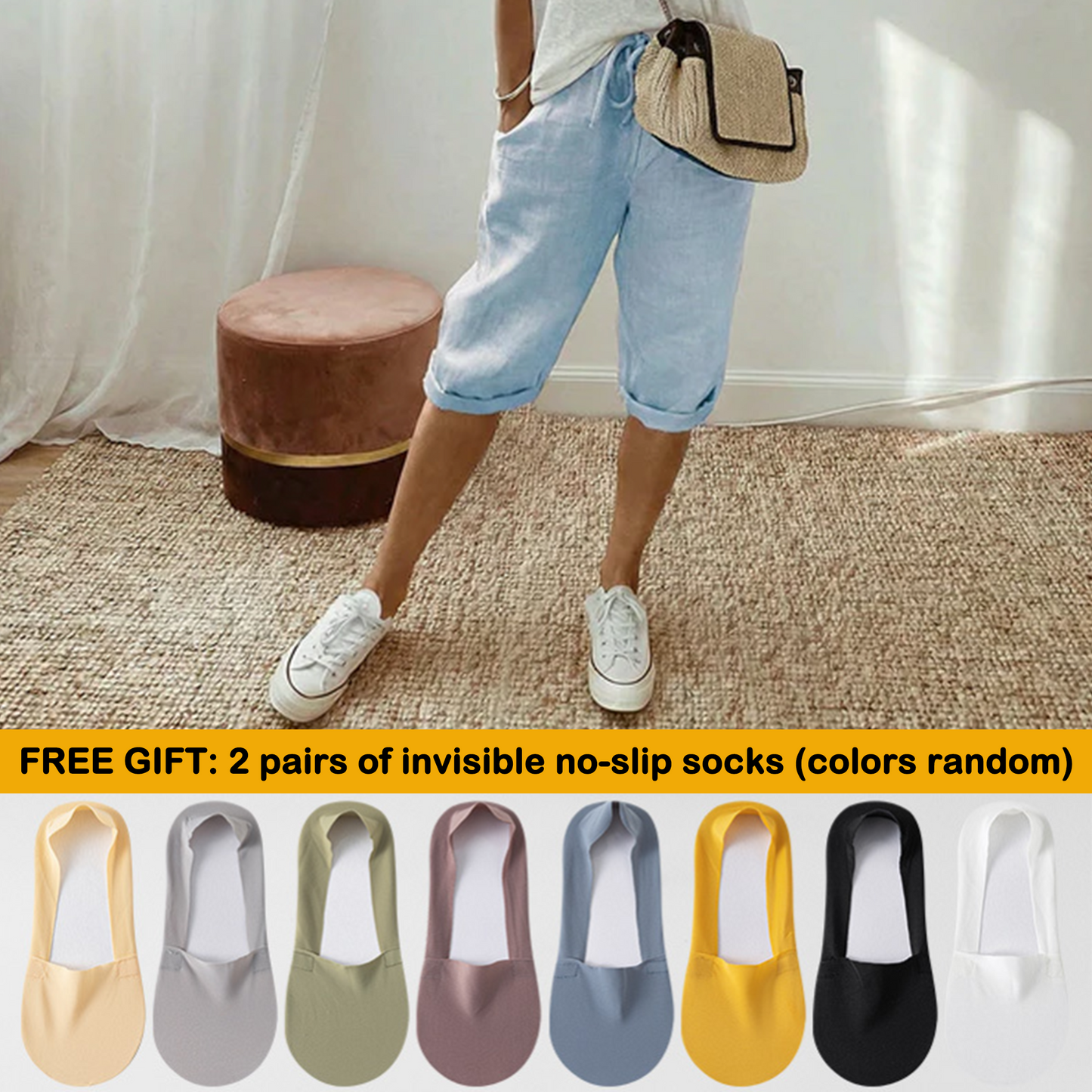 Zeitlich begrenzt: 50% Rabatt + Gratis-Geschenk 🎁 | Caprihose aus Baumwoll-Leinen für nur 29,99€