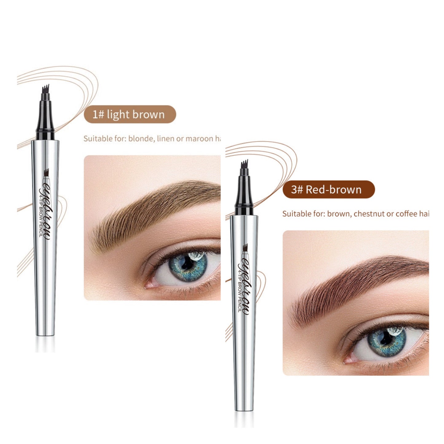 3D-Wasserfester Microblading Augenbrauenstift mit 4-zackiger Spitze