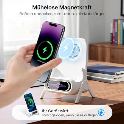 Der magnetische 2-in-1-Kabellose Ladestand – ablegen, sofort laden, aufnehmen, sofort nutzen
