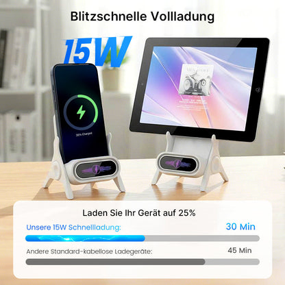 Der magnetische 2-in-1-Kabellose Ladestand – ablegen, sofort laden, aufnehmen, sofort nutzen