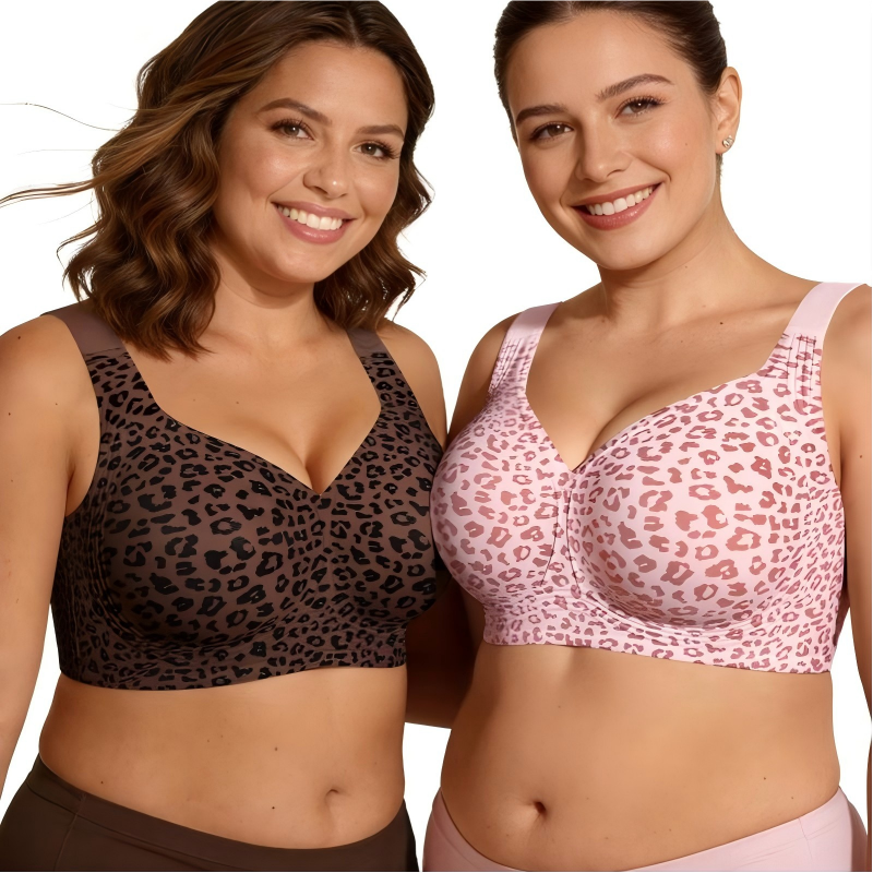 Leoparden-BH ohne Bügel: 3D-Halt & Memory-Foam (M–5XL) | 50% RABATT