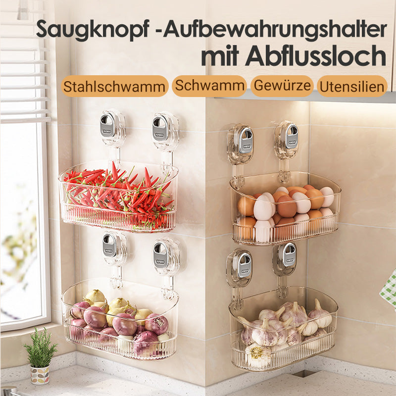 🔥50 % Rabatt   Neues Upgrade 🔥Aufbewahrungsregal mit Saugnapf und Abflussloch