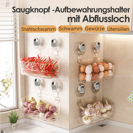 🔥50 % Rabatt   Neues Upgrade 🔥Aufbewahrungsregal mit Saugnapf und Abflussloch
