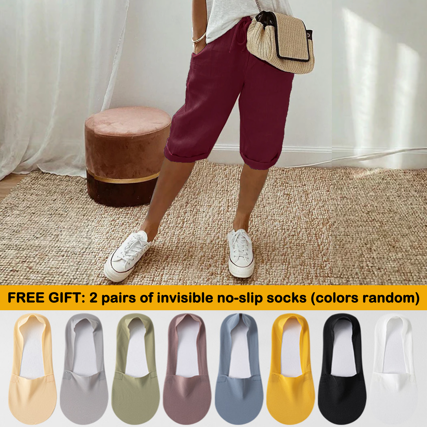 Zeitlich begrenzt: 50% Rabatt + Gratis-Geschenk 🎁 | Caprihose aus Baumwoll-Leinen für nur 29,99€
