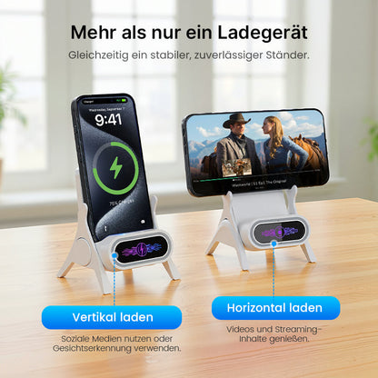 Der magnetische 2-in-1-Kabellose Ladestand – ablegen, sofort laden, aufnehmen, sofort nutzen