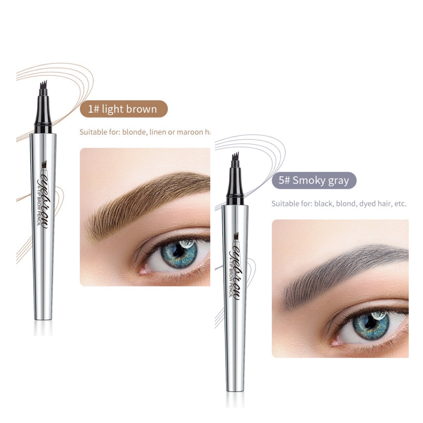 3D-Wasserfester Microblading Augenbrauenstift mit 4-zackiger Spitze