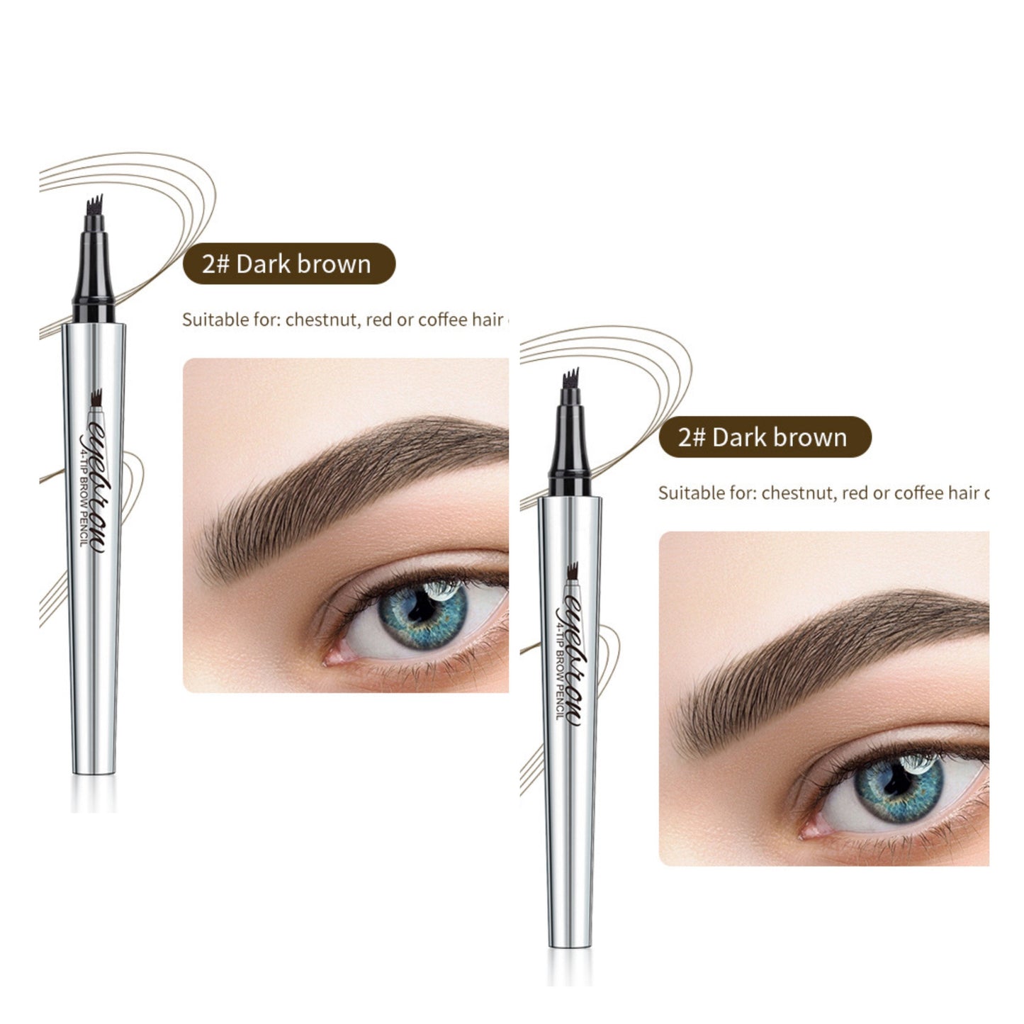 3D-Wasserfester Microblading Augenbrauenstift mit 4-zackiger Spitze