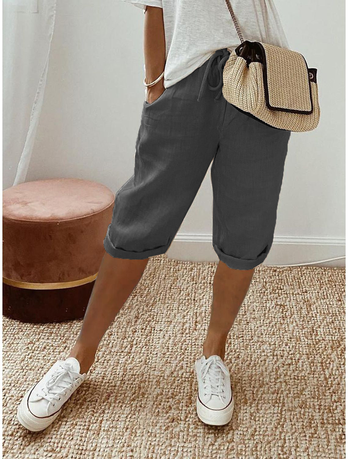 Zeitlich begrenzt: 50% Rabatt + Gratis-Geschenk 🎁 | Caprihose aus Baumwoll-Leinen für nur 29,99€