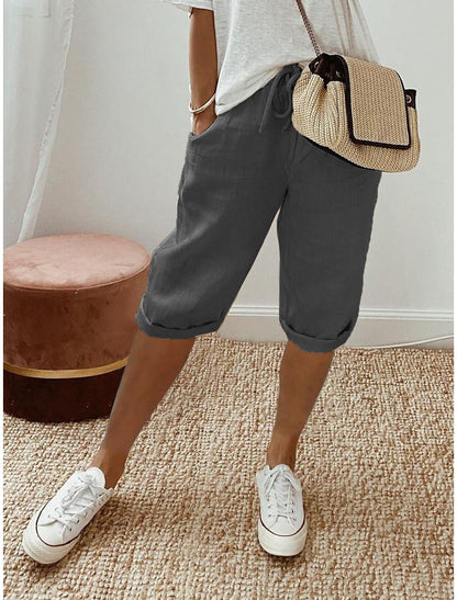 Zeitlich begrenzt: 50% Rabatt + Gratis-Geschenk 🎁 | Caprihose aus Baumwoll-Leinen für nur 29,99€