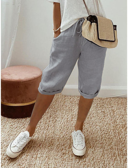 Zeitlich begrenzt: 50% Rabatt + Gratis-Geschenk 🎁 | Caprihose aus Baumwoll-Leinen für nur 29,99€