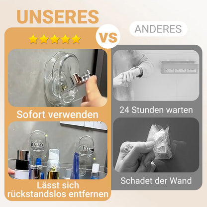 🔥50 % Rabatt   Neues Upgrade 🔥Aufbewahrungsregal mit Saugnapf und Abflussloch