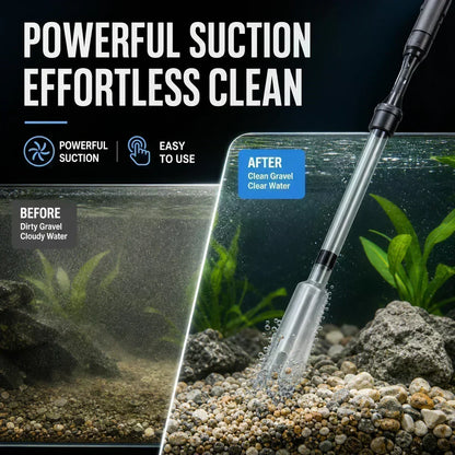 🐠50% RABATT!⚡Elektrischer Aquarienkiesreiniger – Automatischer Mulmabsauger, wiederaufladbar & wasserdicht – Sauberes Aquarium ohne Wasserwechselstress ✨