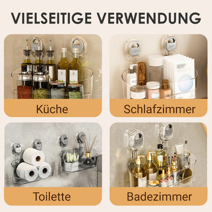 🔥Neues Upgrade 🔥Aufbewahrungsregal mit Saugnapf und Abflussloch
