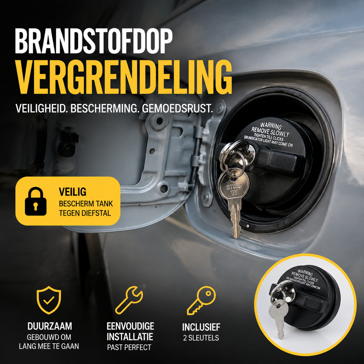 🌞Frischer Start in den Frühling mit 50 % Rabatt!🛡️ Abschließbarer Tankdeckel mit Schloss – Diebstahlsicherer Tankdeckel mit 2 Schlüsseln für einen sicheren Tank