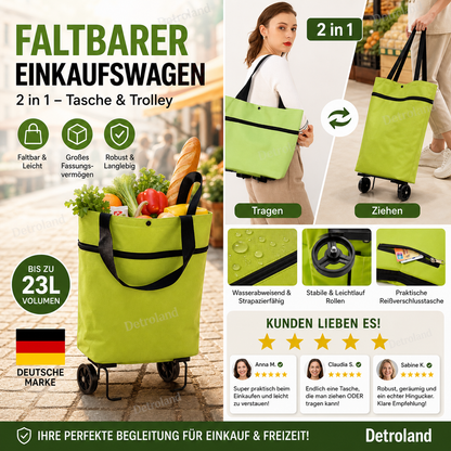 🛒 50% RABATT! 👜 Faltbare 2‑in‑1 Einkaufstasche – Platzsparend & vielseitig ✨