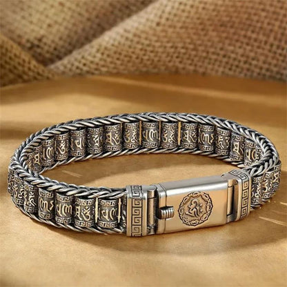 ⏳Nur für kurze Zeit 50 % Rabatt⏰Tibetisches Gebetsmühlen-Armband – 925er Sterlingsilber, Glücksbringer & Valentinstagsgeschenk⛓️