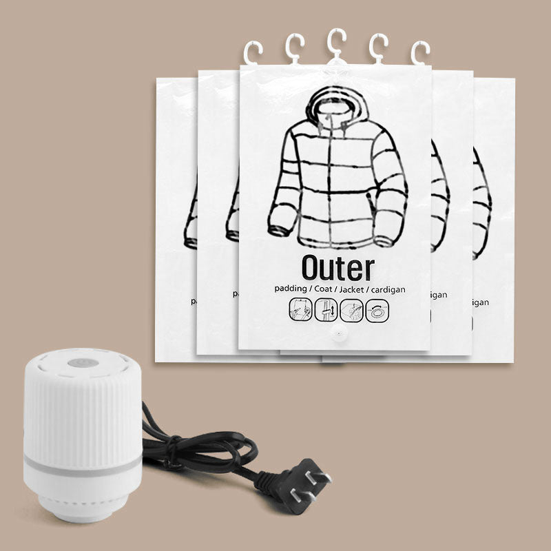 💨✨ Aufhängbarer Vakuumbeutel 50% Rabatt💞💪 Platzsparen, Staubschutz, Wiederverwendbar für Kleidung & Reisen