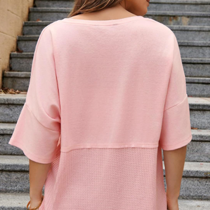 Lässiges Button-Down-Oberteil aus Waffelstrick