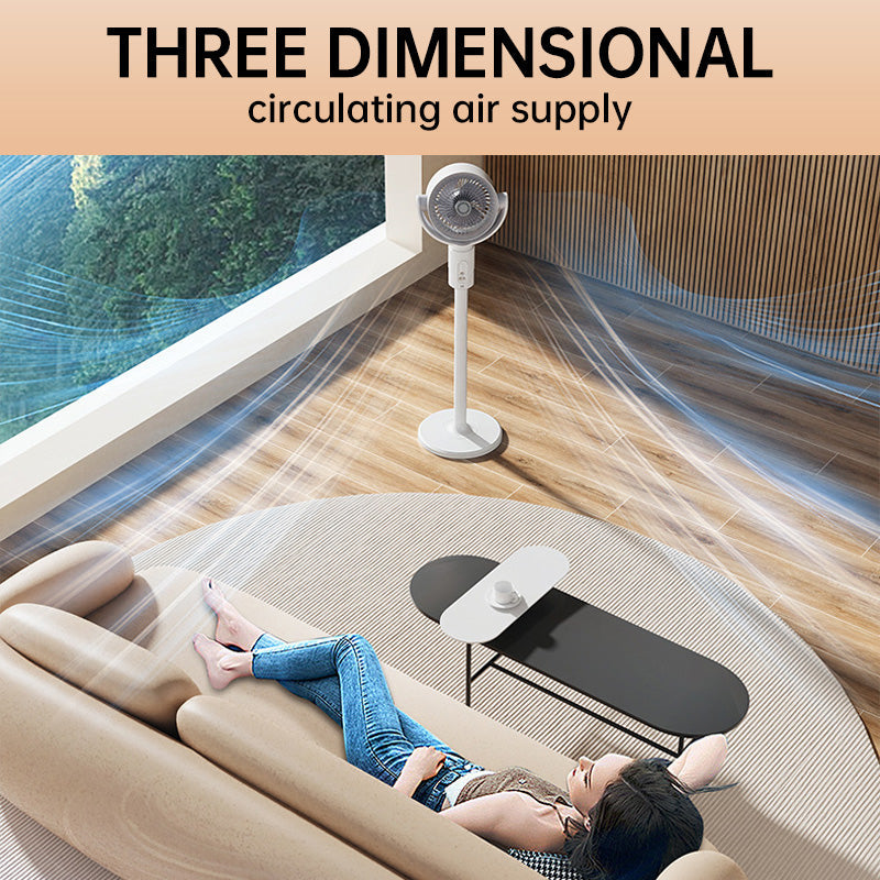 ✨Motor Standventilator, 20dB sehr leiser Ventilator, 30m Wurfweite, 2465m³/h Luftvolumen, Fan mit Fernbedienung & Kühlung✨