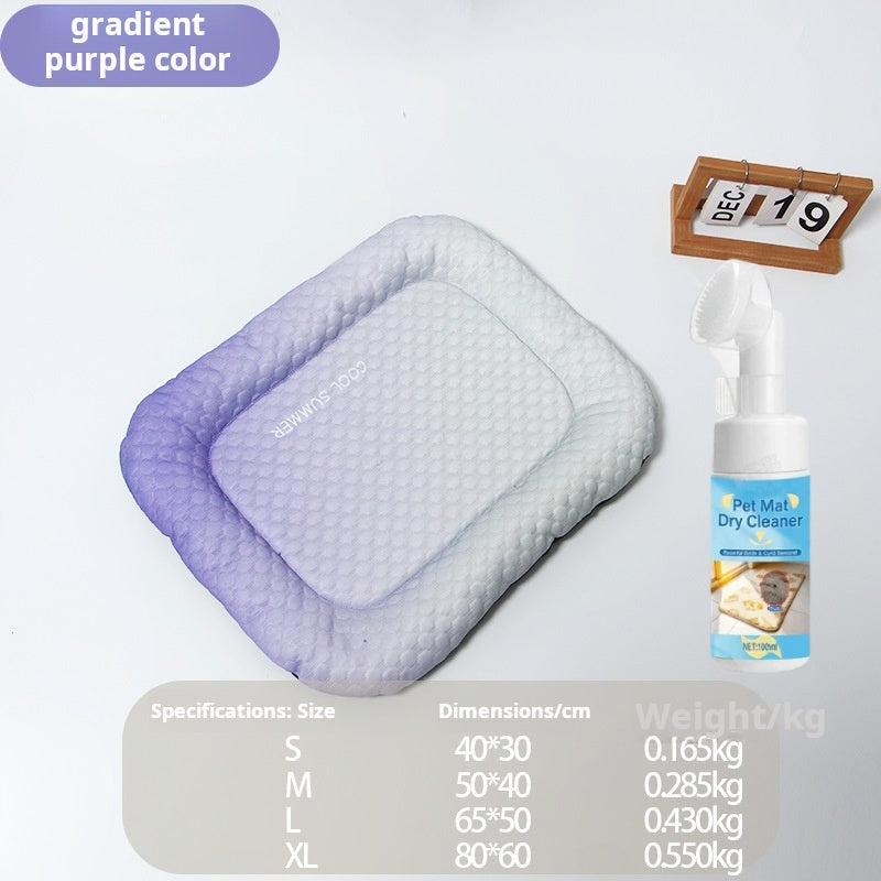 Kühlmatte für Hunde und Katzen – „Ice Silk“ Sommer-Kühlbettdecke in Farbverläufen, atmungsaktives, weiches Schlafkissen für Innenböden, Sofas und Autofahrten, waschbar, in verschiedenen Größen erhältlich