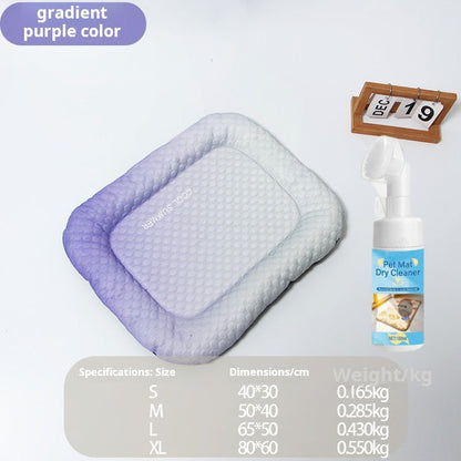 Kühlmatte für Hunde und Katzen – „Ice Silk“ Sommer-Kühlbettdecke in Farbverläufen, atmungsaktives, weiches Schlafkissen für Innenböden, Sofas und Autofahrten, waschbar, in verschiedenen Größen erhältlich