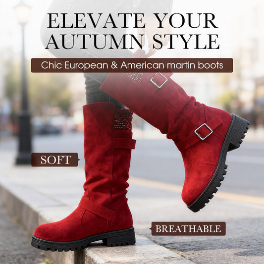 📢📢50%Rabatt!!!💎❄️ Bestseller – Shorty-Stiefel mit Schnallen – perfekt für kalte Tage