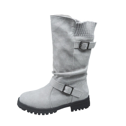 📢📢50%Rabatt!!!💎❄️ Bestseller – Shorty-Stiefel mit Schnallen – perfekt für kalte Tage