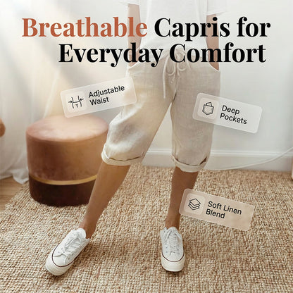 Zeitlich begrenzt: 50% Rabatt + Gratis-Geschenk 🎁 | Caprihose aus Baumwoll-Leinen für nur 29,99€