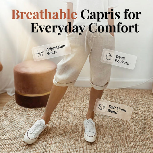 Zeitlich begrenzt: 50% Rabatt + Gratis-Geschenk 🎁 | Caprihose aus Baumwoll-Leinen für nur 29,99€