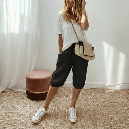Zeitlich begrenzt: 50% Rabatt + Gratis-Geschenk 🎁 | Caprihose aus Baumwoll-Leinen für nur 29,99€