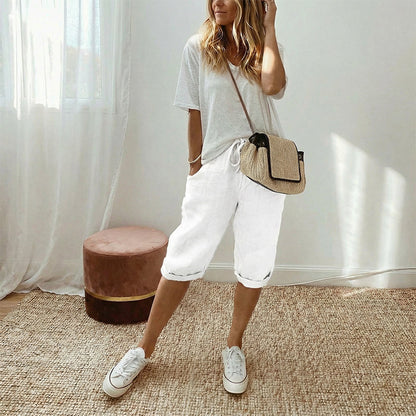 Zeitlich begrenzt: 50% Rabatt + Gratis-Geschenk 🎁 | Caprihose aus Baumwoll-Leinen für nur 29,99€