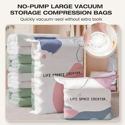 🧳 Schrank überfüllt? Jetzt 50% RABATT! ✨ Vakuumbeutel ohne Pumpe – Einfach drücken & versiegeln! Spart bis zu 80% Platz für Bettwäsche & Winterkleidung 🛏️💨