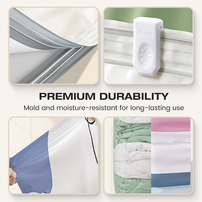 🧳 Schrank überfüllt? Jetzt 50% RABATT! ✨ Vakuumbeutel ohne Pumpe – Einfach drücken & versiegeln! Spart bis zu 80% Platz für Bettwäsche & Winterkleidung 🛏️💨