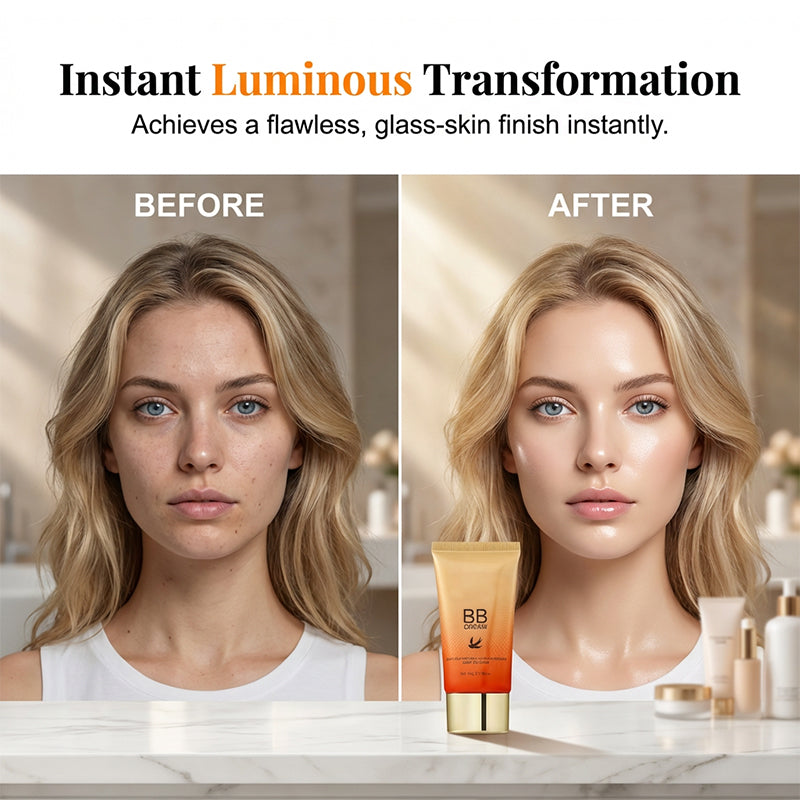 🧡 1+1 GRATIS! Feuchtigkeitsspendende BB-Creme mit Vogelnest-Peptiden – Makellose Deckkraft ohne Maskeneffekt!