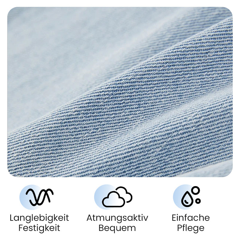 👖 NUR FÜR BEGRENZTE ZEIT: 50 % RABATT! ✨ Damen-Jeanskleid mit freien Schultern – V-Ausschnitt, fließend, Boho-Stil 🌼